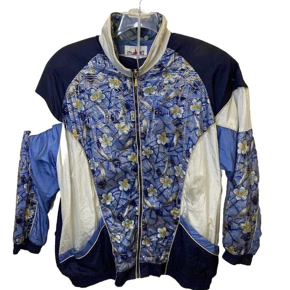 Vintage Russian Active Frontier Track Suit‎ Women's Sz XL Blue White 90's USSR